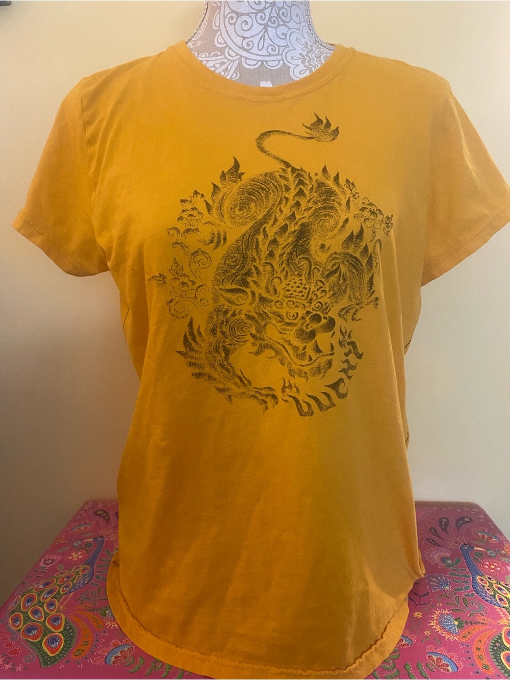 Y2K Lucky Brand Dragon T-Shirt SZ XL